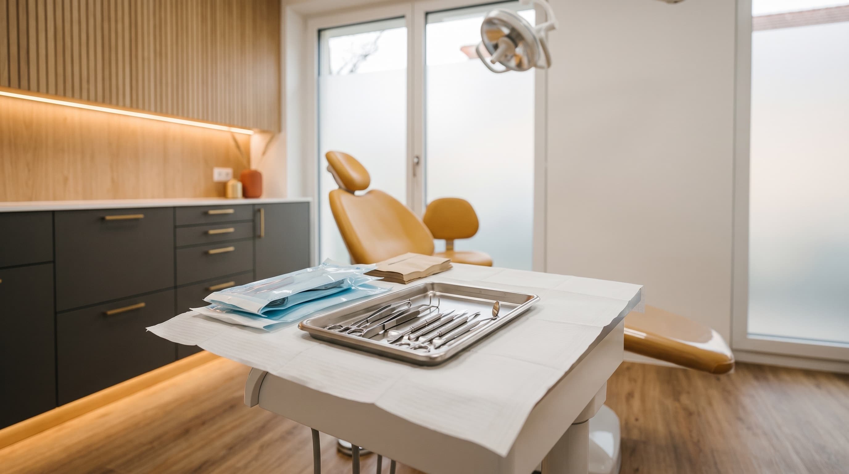Präzise chirurgische Ausstattung in der Ordination dentalReinisch